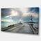 Designart - Vintage Pathway into the Ocean - Sea Bridge Canvas Art Print